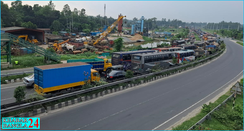 ঢাকা-টাঙ্গাইল-বঙ্গবন্ধু সেতু মহাসড়কে দীর্ঘ যানজটে