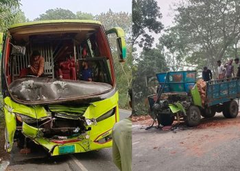 গোপালগঞ্জে বাস-ট্রলির মুখোমুখি সংঘর্ষ নিহত ১