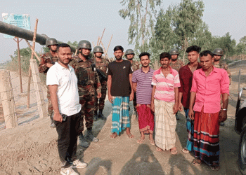 কালিহাতীতে অবৈধ বালুঘাটে যৌথ বাহিনীর অভিযান
