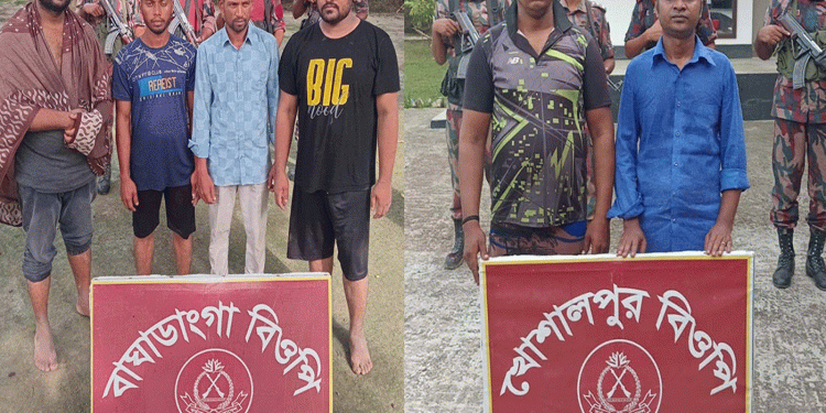 মহেশপুর সীমান্তে ১৬ জন অবৈধ পারাপারকালে আ'টক
