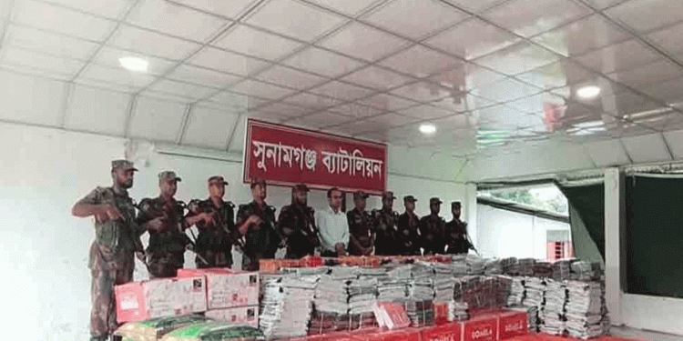 সুনামগঞ্জে সুরমা নদীতে ২ কোটি টাকার চো'রাই পণ্য জব্দ