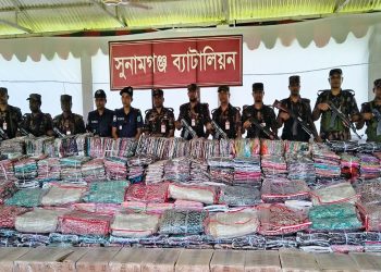 সুনামগঞ্জ সীমান্তে সাড়ে ৫ কোটি টাকার ভারতীয় পণ্য জব্দ