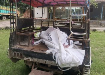 নসিমনের ধাক্কায় মোটরসাইকেল চালক ট্রাক চাপায় নিহত