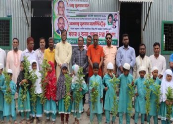 টাঙ্গাইলে সবুজের ডাক: শিক্ষার্থীদের মাঝে চারা বিতরণ