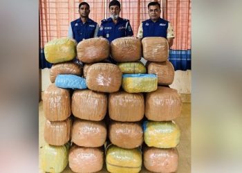 মাধবপুরে পরিত্যক্ত গ্যারেজ থেকে ১০৮ কেজি গাঁজা জব্দ
