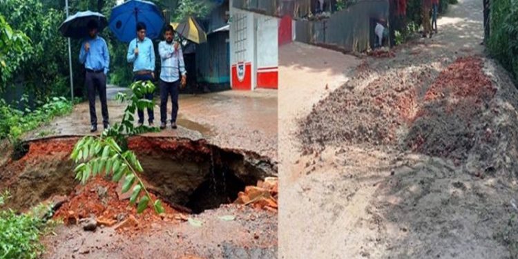 মির্জাপুরে ভারি বর্ষণে ক্ষতিগ্রস্ত সড়ক দুই দিনের মধ্যে মেরামত
