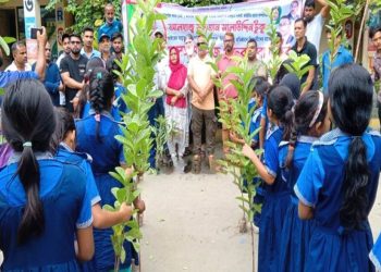 টাঙ্গাইলে বিএনপির উদ্যোগে শিক্ষা প্রতিষ্ঠানে বিনামূল্যে গাছের চারা বিতরণ