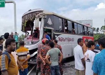 ঢাকা-ভাঙ্গা এক্সপ্রেসওয়েতে ৪ বাসের সংঘর্ষে আ'হ'ত অন্তত ২৫