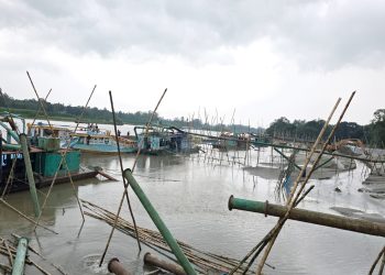 টাঙ্গাইলে সরু নদীতে বাল্কহেডের দাপাদাপিতে ভাঙছে ফসলি জমি, ঘরবাড়ি