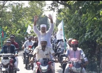 গোপালপুরে জামায়াতের প্রার্থী হুমায়ুনের মোটরসাইকেল শোভাযাত্রা