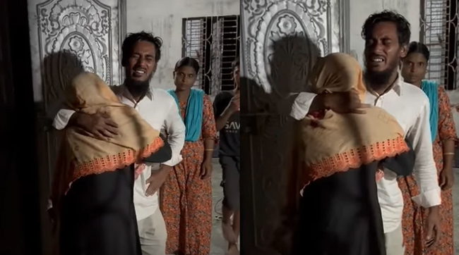 মাকে জড়িয়ে ধরে কাঁদছেন জনপ্রিয় কনটেন্ট ক্রিয়েটর রিপন মিয়া
