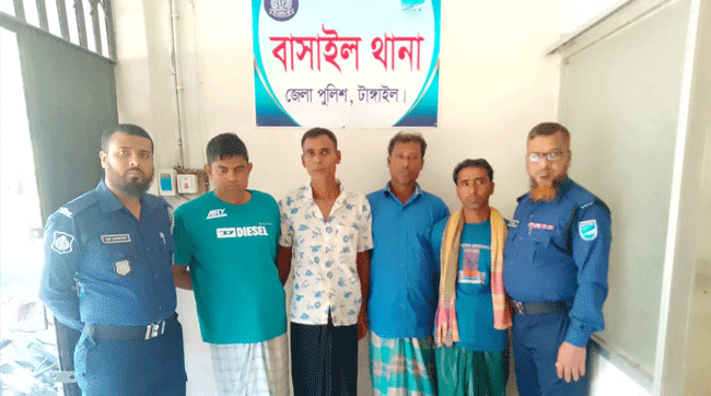 টাঙ্গাইলের বাসাইলে পুলিশের অভিযানে ৪ জোয়ারি আটক