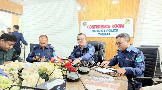 টাঙ্গাইলে নবাগত পুলিশ সুপার শামসুল আলমের সাথে সাংবাদিকদের মতবিনিময়