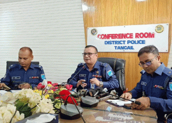 টাঙ্গাইলের তিন সংগঠনের সাংবাদিকদের সঙ্গে নবাগত এসপির মতবিনিময়