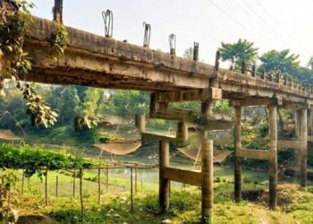 গোপালপুরে হাটবৈরাণ ব্রিজ ঝুঁকির মুখে, এলজিইডি প্রতিমন্ত্রীর পরিদর্শন