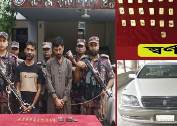 যশোরে বিজিবির অভিযানে সাড়ে ৩ কেজির বেশি সোনাসহ আটক দুই