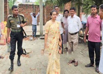 ধনবাড়ীতে উন্নয়নমূলক কাজ পরিদর্শনে ইউএনও নূরজাহান আক্তার সাথী