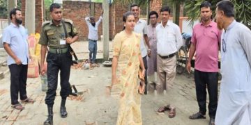 ধনবাড়ীতে উন্নয়নমূলক কাজ পরিদর্শনে ইউএনও নূরজাহান আক্তার সাথী