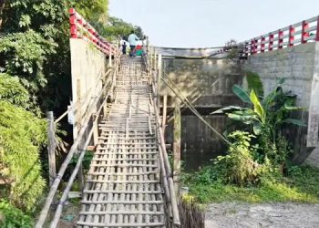 কোটি টাকার সেতুতে উঠতে লাগে বাঁশের সিঁড়ি